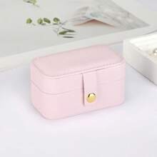 Koreanischer Stil tragbare Schmuckbox aus PU, Mini-Ringbox, Ohrringaufbewahrung, Aufbewahrungsbox mit Schnappverschluss, Schmuckorganizer für Frauen, Aufbewahrung, Reiseutensilien, Schulmaterial für Studentenwohnheim