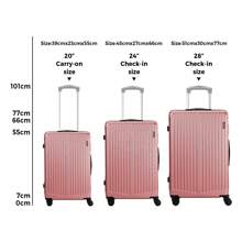 SUN YEE Mazam 3PCS Luggage Suitcase Trolley Set Travel TSA Lock Storage ABS Case Pink