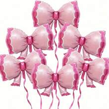 2/6 Peças Balões Gigantes de Laço Rosa, Decorações de Festa de Aniversário Feminino, Balões de Folha de Laço, Decorações de Revelação do Sexo | Decorações de Aniversário Laço Rosa | Decorações com Tema de Laço