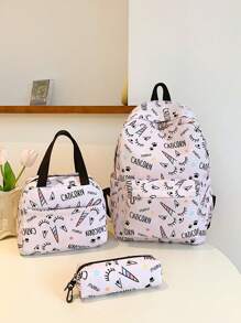 1pc New Style Combination Bag Cute Girl Niche High-Grade Nylon Backpack Messenger Bag, With Dinosaur Pattern, Multiple Patterns To Choose From, And Fashionable New Style Bag, Fresh And Simple And Dopamine Color Matching, Youthful Girl Style, Can Be Cross-Body, Shoulder Strap Is Adjustable, Casual And Fashionable, Very Suitable For Taking Out To Play, And Can Also Be Given As A Gift To Friends
