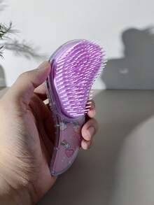 1 件粉色迷你可爱卡通独角兽图案按摩梳，顺发淋浴按摩梳，旅行梳，适合女性、女孩、学生、返校、旅行度假必需品、女士发饰