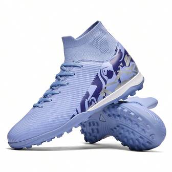 (Size: 34-46) Football/Soccer/Baseball Cleats For Outdoor Sports, TF Studs For Artificial Turf & Natural Grass, Anti-Skid & Wear-Resistant, Comfortable Leather Soccer Shoes For Adults & Students, High-Top Cleats For Teens, Ideal For Champions League & World Cup