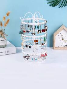 精美金属可拆卸旋转耳环展示架，旋转存取方便的储物展示塔，美容院装饰品，化妆台储物架，家居装饰品，万圣节，圣诞节礼物，情人节礼物