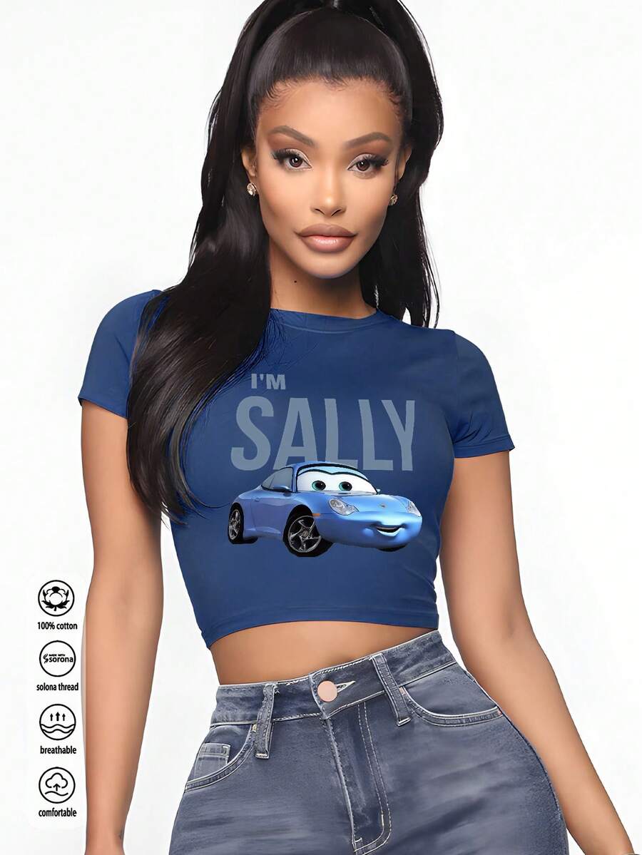 Ribbed cotton women's T-shirt, college style spring and summer new solid color sleeves sports women's, soft and breathable women's short sleeve tops