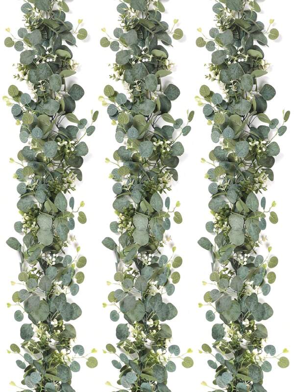 1/2/4 Stücke 178cm/1,8m künstlicher Eukalyptus Kranz mit Schleierkraut, Künstliche Schleierkraut Girlande in Grün, für Ostern, Muttertag Dekoration, Zimmer, Schlafzimmer, Hochzeit, Party, Tischläufer, Vorhänge, Bad, Heimdekoration