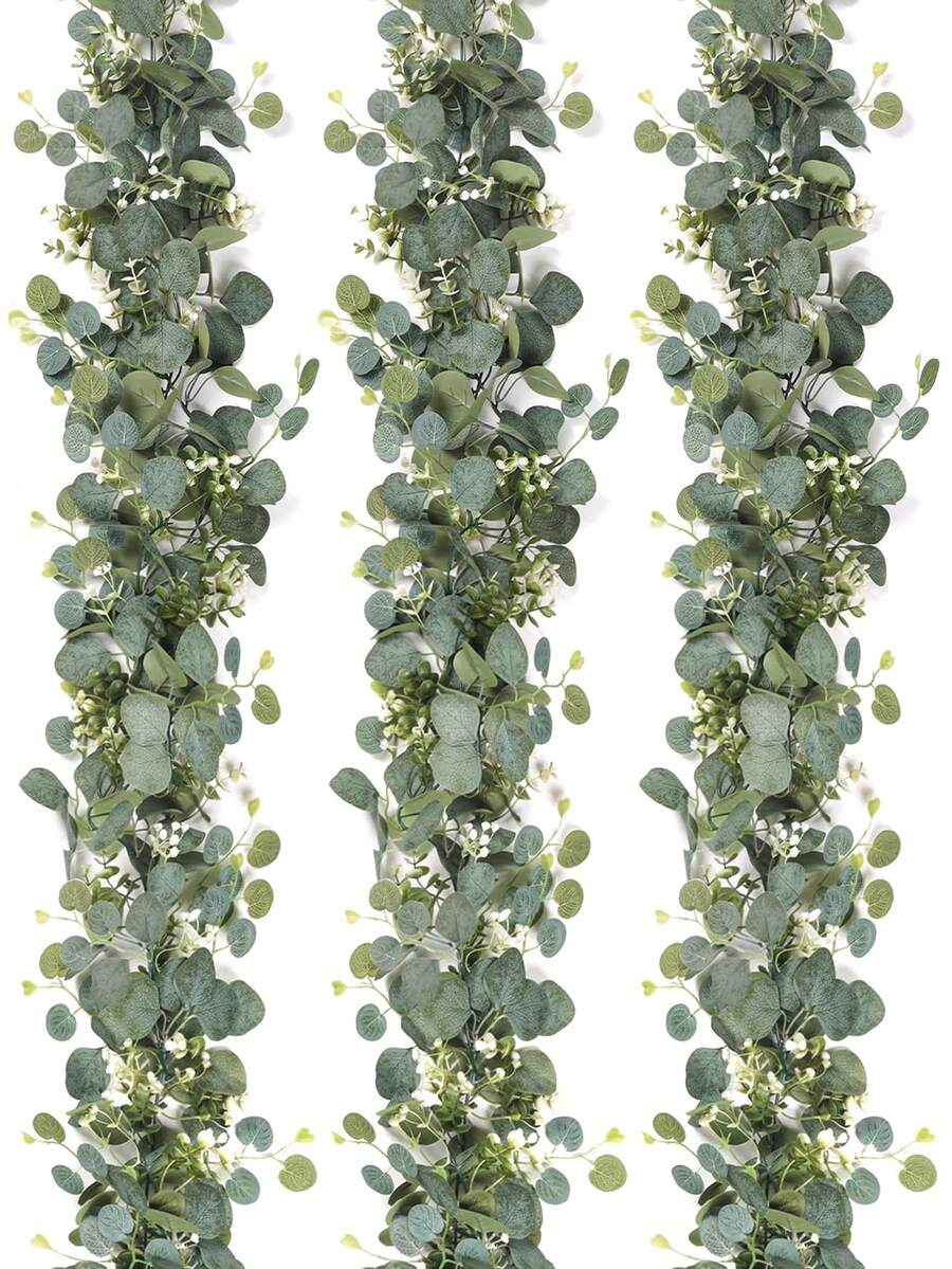 1/2/4 Vòng hoa bạch đàn nhân tạo dài 70 inch/5.9 ft với hoa baby's breath, dây hoa baby's breath giả màu xanh lá cây, dùng để trang trí Lễ Phục Sinh, Ngày của Mẹ, phòng ngủ, đám cưới, tiệc tùng, khăn trải bàn, rèm cửa, phòng tắm, trang trí nhà cửa. - màu xanh lá - Xem 1