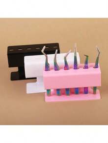 1pc/Acrylic Eyelash Tweezers Display Stand, Eyelash Extension Tweezers Stand, Display Box, Eyelash Extension Storage Box, Storage Rack, Eyelash Extension Auxiliary Storage Tool - Multicolor - View 4