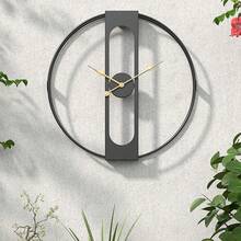 1pc 20-Inch European & American Style Simple Iron Painted Large Wall Clock, Modern Fashion Double-Layer Material Wall Decor Clock Suitable For Living Room, Hall, Exhibition Hall, Silent Non-Ticking Clock, Villa Wall Decoration Clock, Gift Home Decor Room Decor