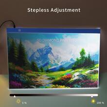 Elapoid 1 件用于钻石画的 LED 灯垫，超大艺术家描图灯箱复印台，超薄可调亮度手工艺品 DIY LED 描图灯垫，用于纹身绘画、流媒体、素描、动画、模板绘制、圣诞节万圣节礼物（尺寸：A2/A3/A4/A5；颜色：黑色/红色/蓝色/黄色） - 藍色 - 查看 7