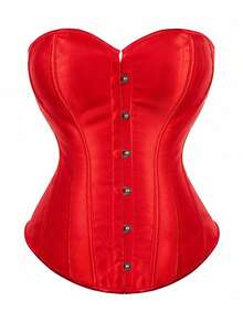 1pc Overbust Corsets For Women Red Corset Sexy Bustier Corset Top Gothic Lingerie With Free Thongs Christmas Costume Going Out Tops/Halloween Party Wear