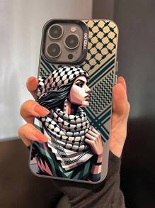 1 pieza Funda protectora de teléfono con diseño de retrato de mirada intensa, antideslizante y mate, compatible con iPhone 11, 12, 13, 14, 15, 16 Pro Max, X, XS, XR, 16E, 15 Plus, Galaxy A03, A05, A05S, A12, A14, A15, A32 4G/5G, A35, A52/A52s 5G, OPPO A16, A17, A36, A57 4G, A58 4G, A60, A78 4G, A94, A95