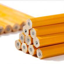 HB Hexagon Wooden Pencils With Red Color Eraser, 12pcs/24pcs/ Pencils With Eraser Head, HB Pencils For Writing, Drawing And Sketching, Yellow Wooden Pencils For Office, School School Supplies,Back To School