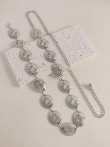 1pc Metal Waist Belt Body Chain, Suitable For Summer Dresses And Bodysuits, Versatile For Women - Silver - View 6