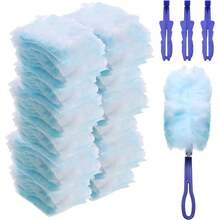 Cleaning Duster Refill Pack, Contains 10 Disposable Duster Refills For Cleaning Office, Home, Blinds, Ceiling Fans, Furniture - 藍色 - 查看 1
