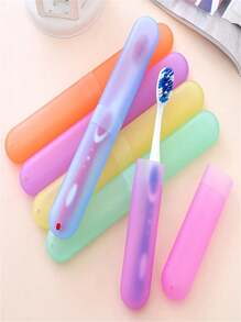 1/4pcs Travel Friendly Toothbrush Case - Portable Plastic Container For Toothbrush Heads, Daily And Travel Use, Available In Multiple Colors