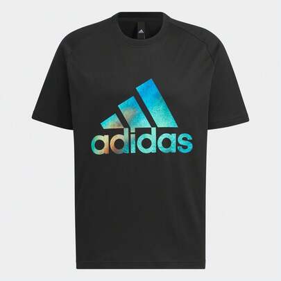Adidas 男士圆领时尚大标志休闲T恤，JF0789