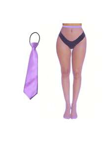 2 PIEZAS Un par de calcetines de red elegantes para mujer combinados con un lazo corto. Esta combinación sirve como una opción ideal para varias ocasiones, incluyendo la temporada de regreso a clases, fiestas, festivales de música de los años 80 y el Día de San Valentín. Halloween