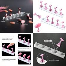 2 Sets Pink Magnetic Nail Stand For Press-On Nails Display & Practice – Acrylic Nail Art Training Holder, Ideal Christmas Valentine's Or Mother's Day Gift - 2套粉色指甲架 - 查看 7