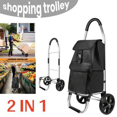 AutoFu Shopping Trolley Large Capacity 40L Bag, Lightweight Heavy Duty Folding Cart Shopper 2 Wheels, Portable Grocery Cart, For Shopping, Luggage
