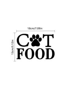 Waterproof PVC Dog & Cat Food, Snacks Storage Box Stickers - Creative Letter Print, Self-Adhesive Removable Wall Stickers, Home Decor Use