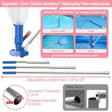 Portable Pool Vacuum Cleaner With Pool Net Separator - Ideal For Above-Ground Pools, Hot Tubs, And Fountains - Removes Leaves And Debris Effortlessly, 2 Categories To Choose From, Pool Maintenance Efficient Pool Cleaning Durable Plastic Handle