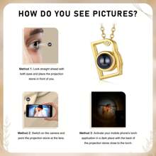 Custom Necklace With Picture Inside Personalized Photo Projection Necklace Camera Pendent Necklace Customized Picture Memorial Jewelry Gifts