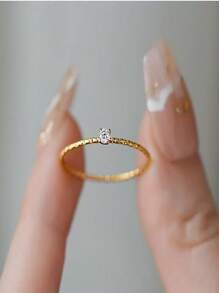 1PC Sparkling Premium Sense, Small Luxury, Mini Diamond Gold Ring, Diamond Ring, Women's Sky Star Ring, Temperament Jewelry