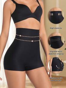 New Fashionable & Comfortable High Waist Seamless Shaping Panties, Tummy Control, Butt Lifting, Slimming Shorts For Women - Black - View 5