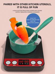 Toddler Small-Size Kitchen Toy Set, Girls Pretend Play Cooking Pots Pans Utensils, Babies Imitate Cutting Fruits Cookware - Green - View 5