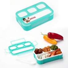 1pc Bento Box With 3 Compartments, Suitable For Students,School Supplies