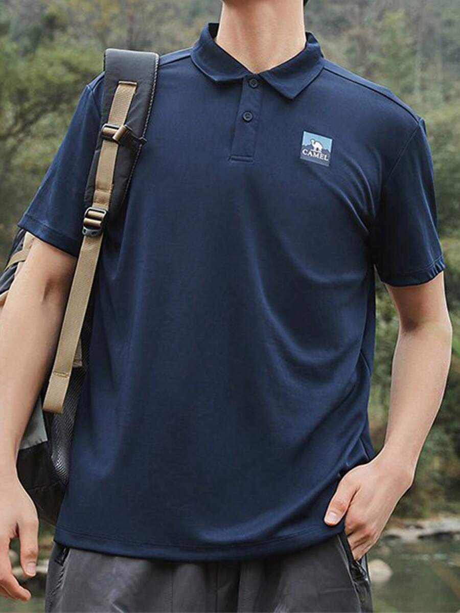 CAMEL CROWN 男士速干短袖Polo衫春夏户外运动T恤POLO衫休闲T恤宽松上衣速干冰爽短袖衫