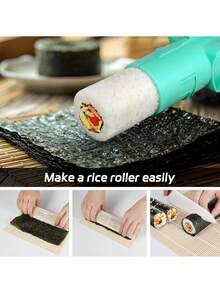 寿司滚筒发射器寿司制作滚筒，饭滚筒，寿司卷模具塑料，寿司模具压枪，放米饭，蔬菜和肉类自制DIY寿司制作工具厨房用具，易于制作寿司，非常适合初学者和儿童在家制作自己的寿司卷。 - 彩色 - 查看 8