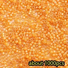 1000pcs Shiny Golden Cylindrical Seed Beads Tiny 2.5mm Japanese Craft Glass Round Loose Sapcer Beads For Diy Tassel Vintage Bracelet Necklace Jewelry Making