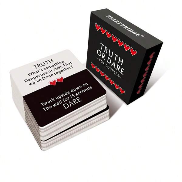 SMILE TALK 1 Pieza Juego de cartas de pareja "Verdad o Reto" para diversión en el dormitorio, Juego sexual, juegos de mesa, juguetes SM, entretenimiento para fiestas, para mejorar la atmósfera de la cita con tu pareja, regalo perfecto para Navidad, San Valentín, Aniversario | 50 Cartas |