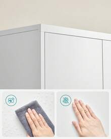 Meuble de Rangement Bureau, en Acier, Placard, 5 Niveaux,40 x 80 x 180 cm, Doubles Portes, Serrure, Armoire à Outils, Étagères Réglables, pour Garage, Bureau, Blanc Mat - Blanc - Voir 6