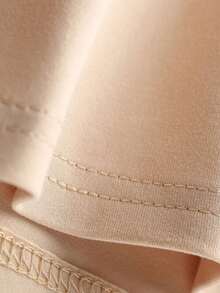 青少年男童 BRUH 印花圆领T恤，夏季休闲柔软上衣 - 杏色 - 查看 5