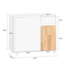SoBuy Filing Cabinet Filing Cabinet Trolley Printer Table Made Of PB(E1) White - White - View 3