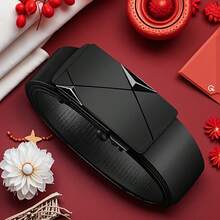 1/3件套男士休闲黑色自动扣皮带 - 时尚商务风，送给丈夫或男友的理想礼物，PU材质，适合办公室休闲、商务场合，也是送给男友、丈夫、父亲、男士的礼物，日常穿着，时尚百搭，适合青少年、户外、度假、运动、旅行、街头、波西米亚风、复古风等秋季、万圣节等秋冬季配饰，适合青少年、青年、男士，休闲、户外、运动、度假、毕业礼物、生日礼物、日常穿着。 - 黑色 - 查看 10