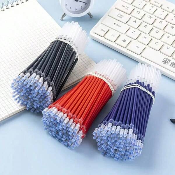 20/100 Stücke nachfüllbarer Tintenroller-Stift-Set, löschbare Tinte, waschbarer Griff, 0,5 mm, Blau und Schwarz, Büro- und Schulbedarf, Schulanfang
