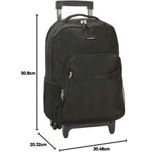 Local Delivery-- Double Handle Rolling Backpack, Black, 17-Inch