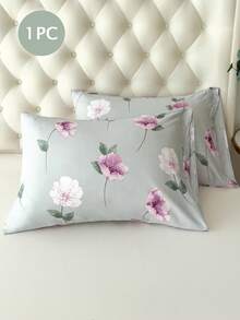 1个100%涤纶花卉图案信封式枕套，不含枕芯 - 彩色 - 查看 1