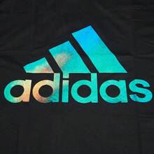 Adidas 男士圆领时尚大标志休闲T恤，JF0789 - 黑色 - 查看 3