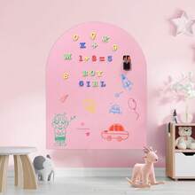 Large 44x35 Inches Magnetic Wall Decal For Kids – Upgraded Strong Adhesive, Thickened Iron Layer, Self-Adhesive Magnetic Chalkboard For Wall, Wallpaper For Home Decor & Kids Playroom, Pink - 1_ - View 1