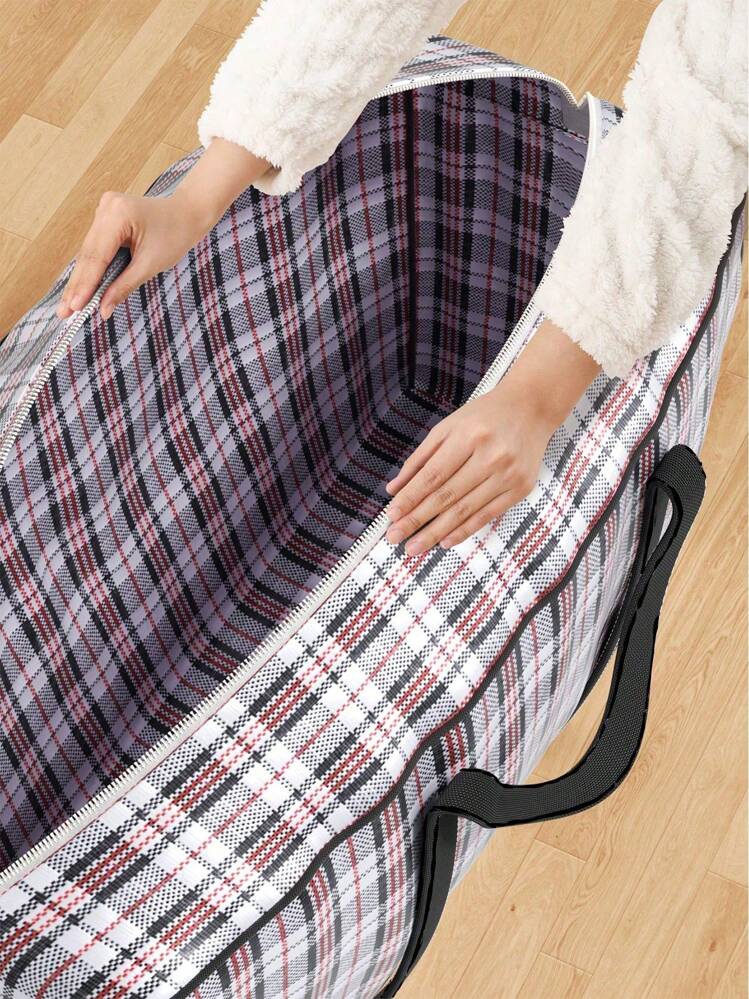 Bolsa de lona plegable grande y portátil, bolsa de almacenamiento de ropa de temporada, bolsa para árbol de Navidad, bolsa de mudanza grande con cremallera y asas resistentes, bolsa de viaje plegable de gran capacidad, material impermeable que protege del polvo y la humedad, esencial para dormitorio, equipaje escolar esencial para estudiantes, hombres y mujeres - Multicolor - Añade 3