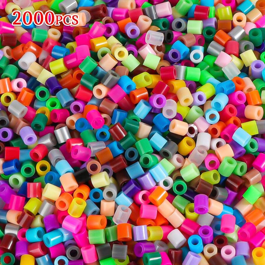 4800 件/套熨烫珠套件,5 毫米 Perler 珠 - 24 种颜色,带透明钉板,3D 像素艺术工艺珠,适用于 DIY 手工工艺品和圣诞节/生日礼物 - 拼豆豆 - 查看 1