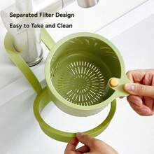 1pc Plastic Hanging Sink Drain Basket, Self-Cleaning Push-In Automatic Tilting Kitchen Sink Food Waste Collector, Bottom Removable For Easy Installation And Disassembly