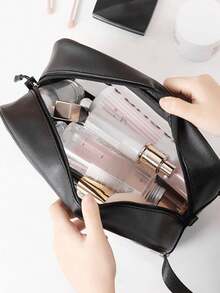 PU防水化妆包，大容量便携式旅行洗漱包，磨砂透明化妆品收纳包