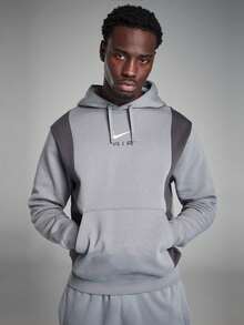 Nike Air Mens Overhead Tracksuit Full Set Panel Hoodie Pullover Sweatshirt Joggers - 灰色 - 查看 2
