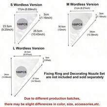 100pcs/Pack Small, Medium And Large Thickened Piping Bag Sets With Tips And Ties For Cookies, Cake Decorating And Baking - Clear - View 3