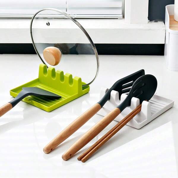 Multi-Functional Kitchen Pot Lid And Spatula Rack, Soup Spoon And Chopsticks Storage Rack, Plastic Floor-Standing Household Countertop